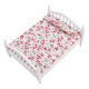 thumbnail image 4 of Mini cama doble con estampado de flores - Muebles de casa de muñecas a escala 1/12, 4 of 10