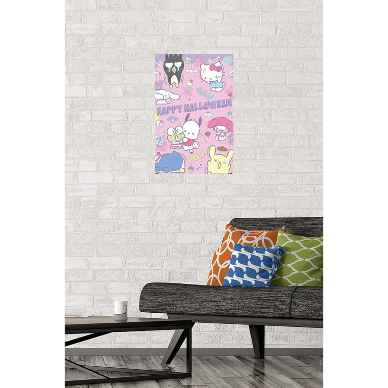Trends International Hello Kitty - Kawaii Horror Framed Wall Poster Prints  Barnwood Framed Version 14.725 x 22.375