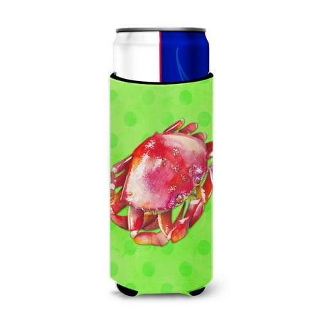 

Carolines Treasures BB8265MUK Crab Green Polkadot Michelob Ultra Hugger for slim cans Slim Can multicolor