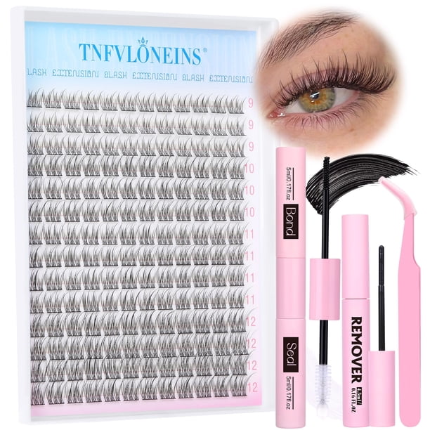 Kit de extensión de pestañas TNFVLONEINS Natural Lash 168 piezas 9-12 mm