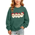 thumbnail image 2 of Qzwdhjm Girls Christmas Sweatshirts Xams Santa Cute Crewneck Sweatshirt with Thin Fleece Long Sleeve Graphic Winter Pullovers 2-15 Year, 2 of 9