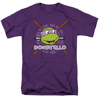 Maglietta TMNT Tartarughe Ninja Per Adulti, Modello Donatello, Colore Unico, 100% Cotone, Taglia M.