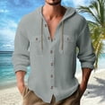 thumbnail image 3 of Chemise à Manches Longues pour Hommes Cardigan Décontracté de Vacances à Capuche, 3 of 6