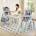 thumbnail image 2 of INFANS High Chair for Babies and Toddlers, Foldable Highchair with 7 Different Heights 4 Reclining Backrest Seat 3 Setting Footrest, Removable Tray Built-in Rear Wheels with Locks, 2 of 8