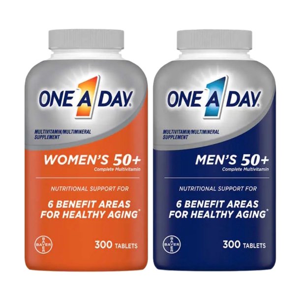 One a Day Mens 50+ and Womens 50+ Complete Multivitamins for Healthy