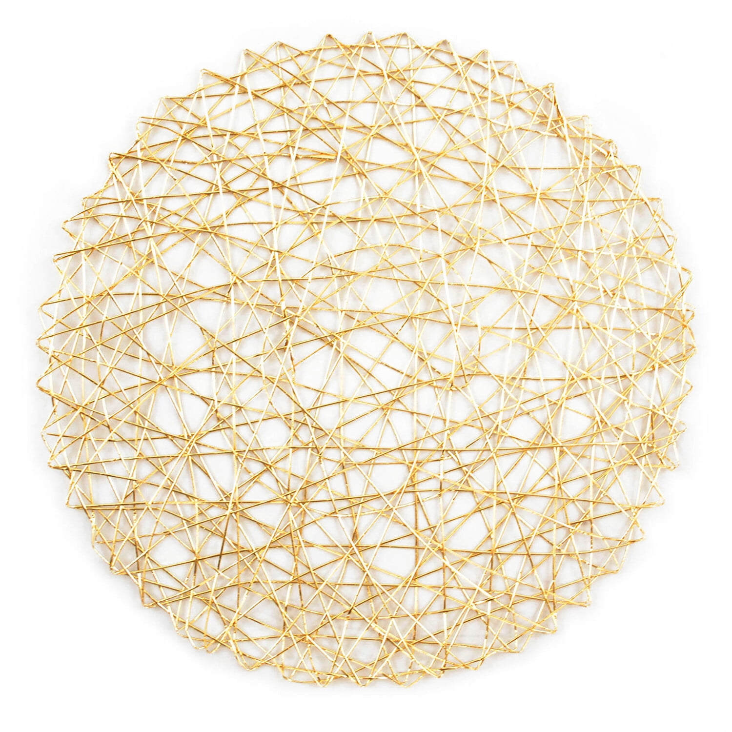 Gold Woven Paper Round Placemat (Set of 6)