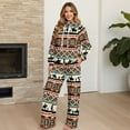 thumbnail image 4 of Uorisanigo Aztec Western Horse Women's Two Piece Outfits Oversized Sweatsuit Drawstring Mock Neck Tracksuit Long Sleeve Athletic Tops with Wide Leg Sweatpants Fall Lounge Sets Plus Size Sportswear, 4 of 8