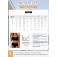 thumbnail image 7 of Eytino Bathing Suits for Women Two Piece Swimsuit Textured Scoop Neck High Waisted Bikini Set with Floral Print Trim Light Blue L, 7 of 7