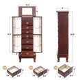 thumbnail image 3 of AVAWING Stand-up Jewelry Cabinet Armoire, Modern Jewelry Organizer for Adult, Reddish Brown, 3 of 7