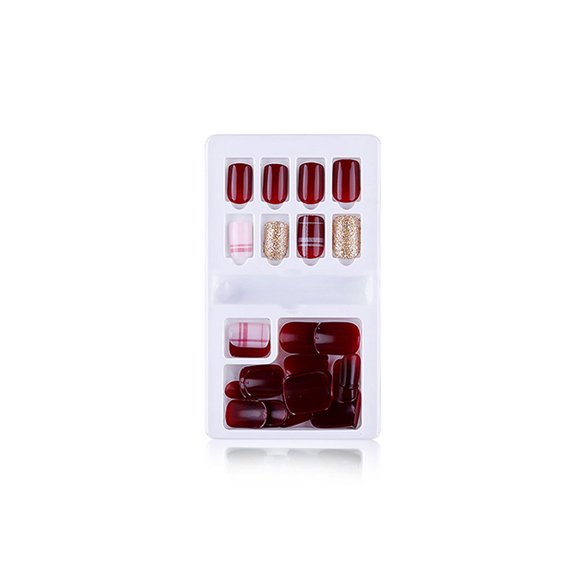Juego de Pegamento para Uñas Soidarity Estilo Cuadrado Color Sólido Mate