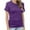 Purple5, variant on Diufon Womens Summer Tunics Casual Short Sleeve Round Neck T Shirts Solid Color Tops