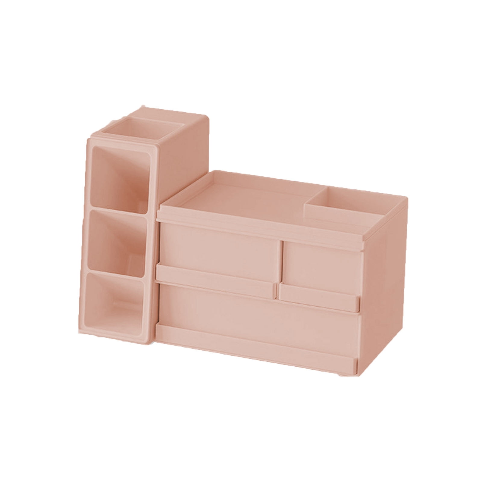 Marker Pen Storage Box Organizer | Large Capacity Plastic Oblique Insertion Rack for Pens, Cosmetics, Jewelry | Layered Compartments | 1 Pc | 23.4x16.1x11.7 cm