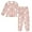 Pink Cartoon Ghosts and Pumpkins, variant on Fluffy Pajamas Set Fuzzy Winter Warm Pj Sets Pullover Tops and Long Pants Red Small Floral Pattern X-Small