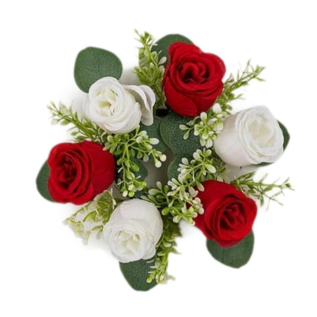 yuksok Artificial Floral Candle Flower for Dinner Thanksgiving Day Red