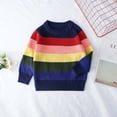 thumbnail image 2 of HAiming Baby Boys Striped Sweaters Casual Long Sleeve Crew Neck Multicolor Knit Pullover Tops for Kids, 2 of 2