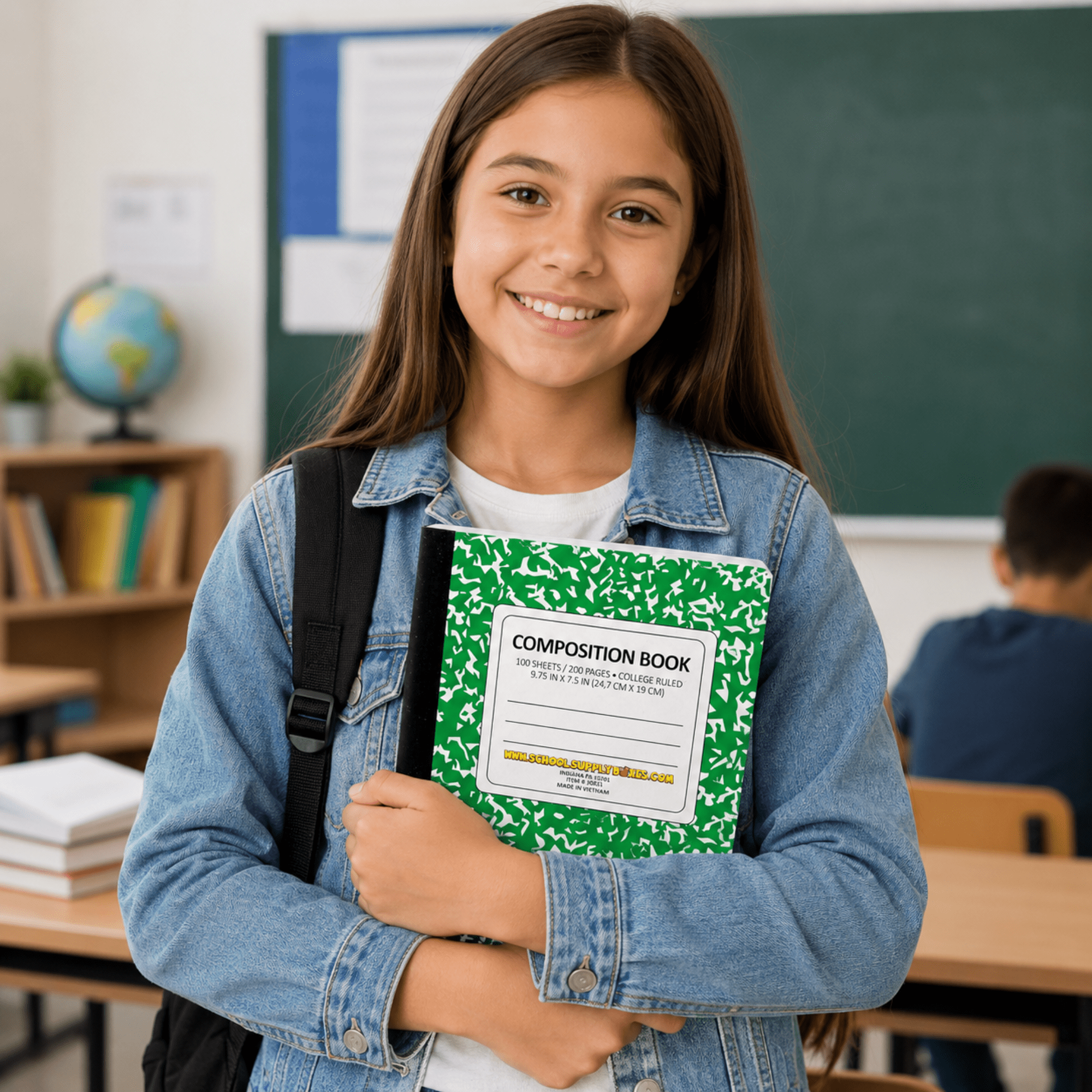 School Supply Boxes | Green, College-Ruled Composition Notebooks | 12 Pack | 100 Sheets, 200 Pages Per Pack