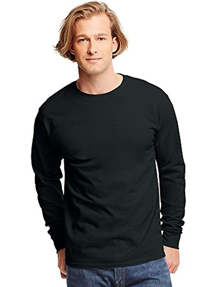 Hanes Hanes Men's ComfortSoft Long Sleeve Crewneck TShirt, Black