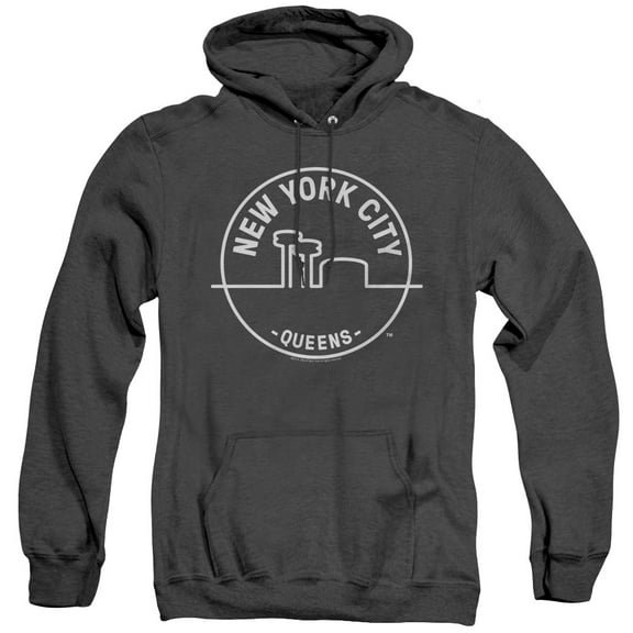 New York City See Nyc Queens Adult Heather Hoodie Sweatshirt Black