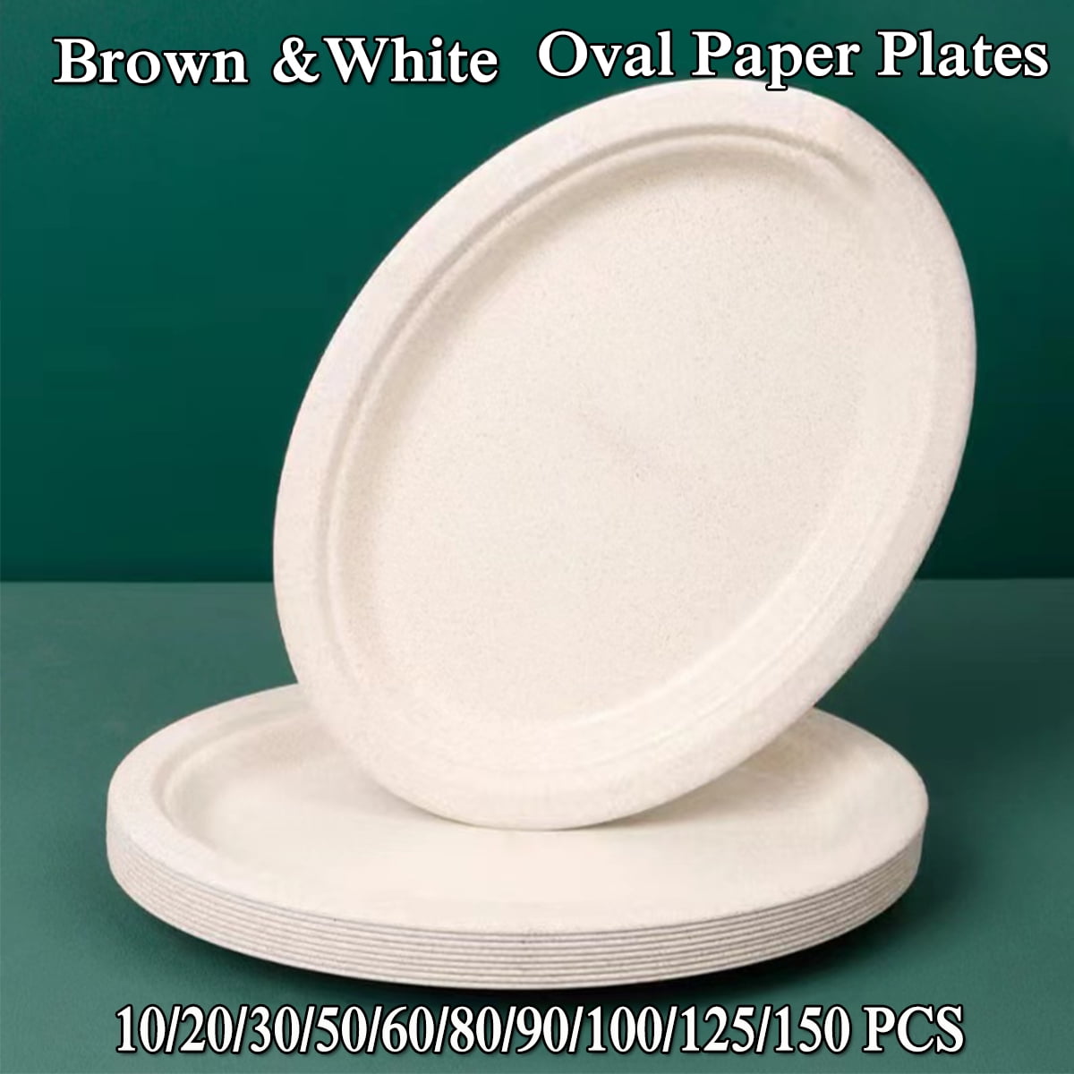 Disposable Paper Plates,12.5 Inch Oval Paper Plates,Super Strong Eco