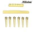 thumbnail image 5 of GOOHOCHY 6 String Folk Guitar Brass Bridge Saddle and Nut and 6pcs Guitar Bridge 02107 (Golden), 5 of 8