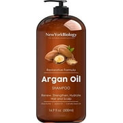 New York Biology Moroccan Argan Oil Shampoo  All Natural  Moisturizing and Volumizing Professional Series Restorative Formula  Infused with Keratin and Sulfate Free - 16.9 fl. oz
