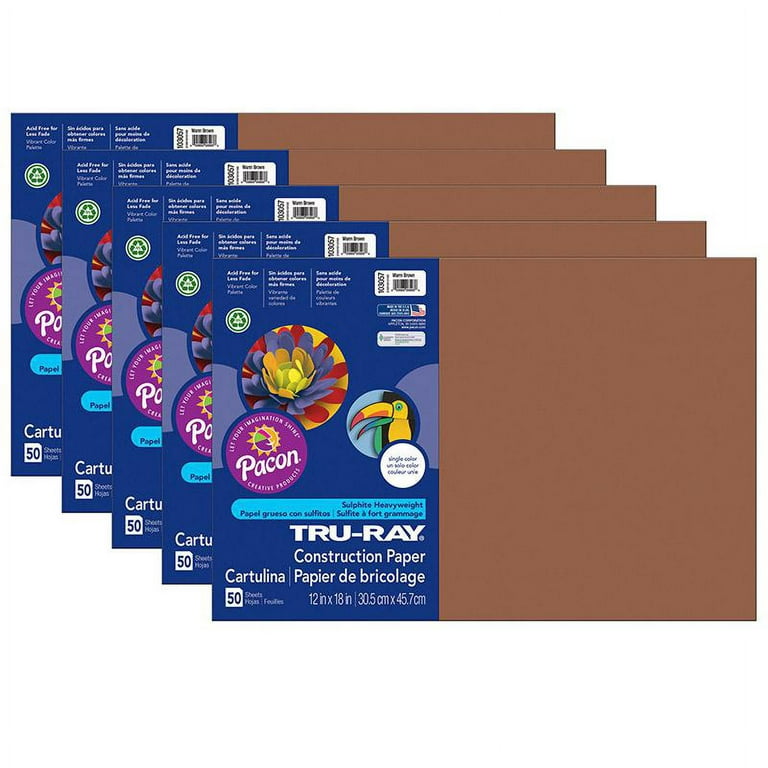  Pacon 103057 Tru-Ray Construction Paper, 76 lbs., 12 x 18, Warm  Brown, 50 Sheets/Pack : Arts, Crafts & Sewing