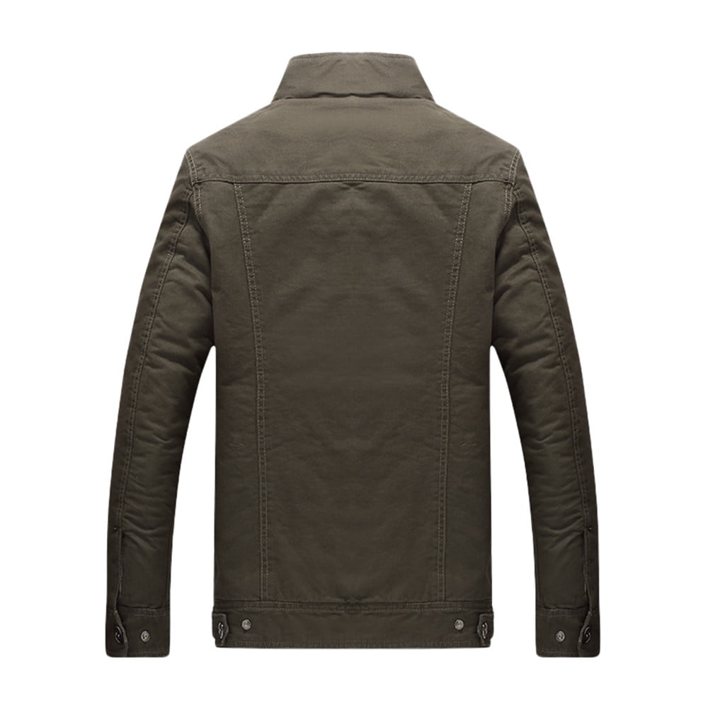 Veste Safari Légère Pour Homme En Coton - Style Militaire Boutonné, Poches Pratiques, Polyvalente - 4