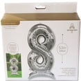 thumbnail image 3 of 53 inch Stand-Up Numberz 8 - Silver (Air-Fill Only) Foil Mylar Balloon - Party Supplies Decorations, 3 of 5