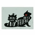 thumbnail image 1 of Best Friend Cutting Board, Typographic Design with a Cat and a Dog Silhouette, Decorative Tempered Glass Cutting and Serving Board, in 3 Sizes, by Ambesonne, 1 of 2