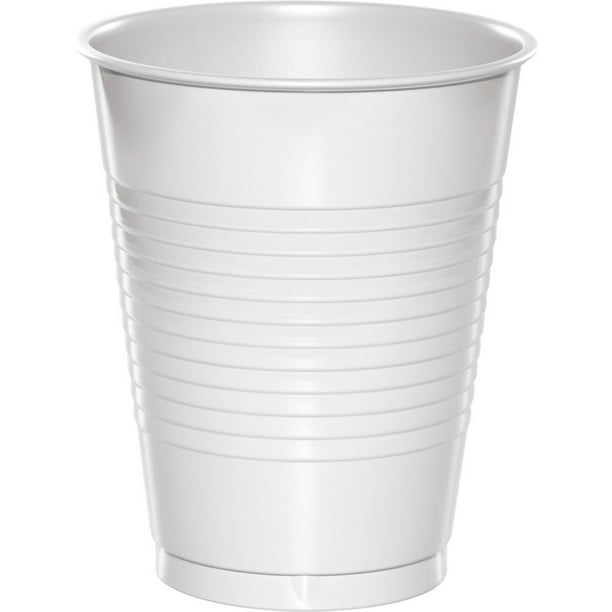 16 oz Solid Plastic Cups Bulk White,Pack of 50 EA