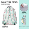 thumbnail image 5 of Flamingo Fashion Backpack for Teens - Padded Tablet Pocket & Organizational Sections, Durable Polyester School Bookbag, Trendy Middle School Backpack with Keychain Hook, 5 of 6