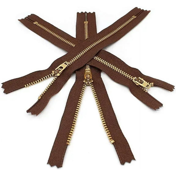 YKK 5" YKK Pants Brass Zipper #4.5-568 Lite Brown (3 Zippers)