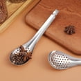 thumbnail image 4 of 2 cucharas ranuradas de acero inoxidable para caviar, prácticos utensilios de cocina (plateados), 4 of 6