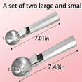 thumbnail image 2 of Premium Ice Cream Scoop Set,2 Pcs Stainless Steel Ice Cream Scoop-With Release Trigger,Heavy duty metal,Dishwasher Safe,Suitable for fruit,ice cream,frozen yogurt and sundaes,Small & large, 2 of 7