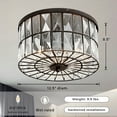 thumbnail image 2 of Vintage Elegance Crystal Flush Mount, 12 Inch Round Semi Flush Mount, Premium Glass Crystals Ceiling Lamp for Bedroom, Living Room, Dining Room, 2 of 10