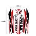 thumbnail image 4 of Reflective Cool 3D Motorcycle Sticker Fuel Oil Tank Waterproof Decal Universal for Yamaha etc Red and white Luminous, 4 of 7