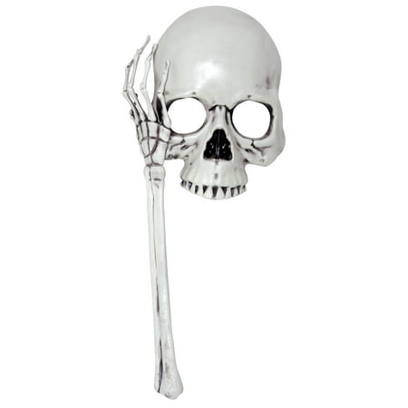 Skeleton Masquerade Skull Head On Stick Arm Mask Halloween Costume Accessory