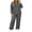 Gray-10, variant on Nugftut Pajamas for Women Plus Size Button Down Shirt and Elastic Waist Pants Nighty Bottom Sleepwear Clothes