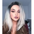thumbnail image 2 of XIAQUJ Two-color Hair Rose hair net Two-color bleaching gradient Wigs for Women Wig Grey, 2 of 3