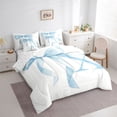 thumbnail image 2 of Erosebridal Blue Bowknot Bedding Comforter Set for Girls, Monogrammed X Full Bedding Set, Reversible 7pcs, 2 of 6