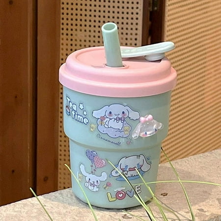 

LunaVista 420ML Cute Sanrio Hello Kitty Straw Cup Large Capacity Plastic Coffee Cup Cartoon Sanrio Water Bottle Birthday Gift For Friends