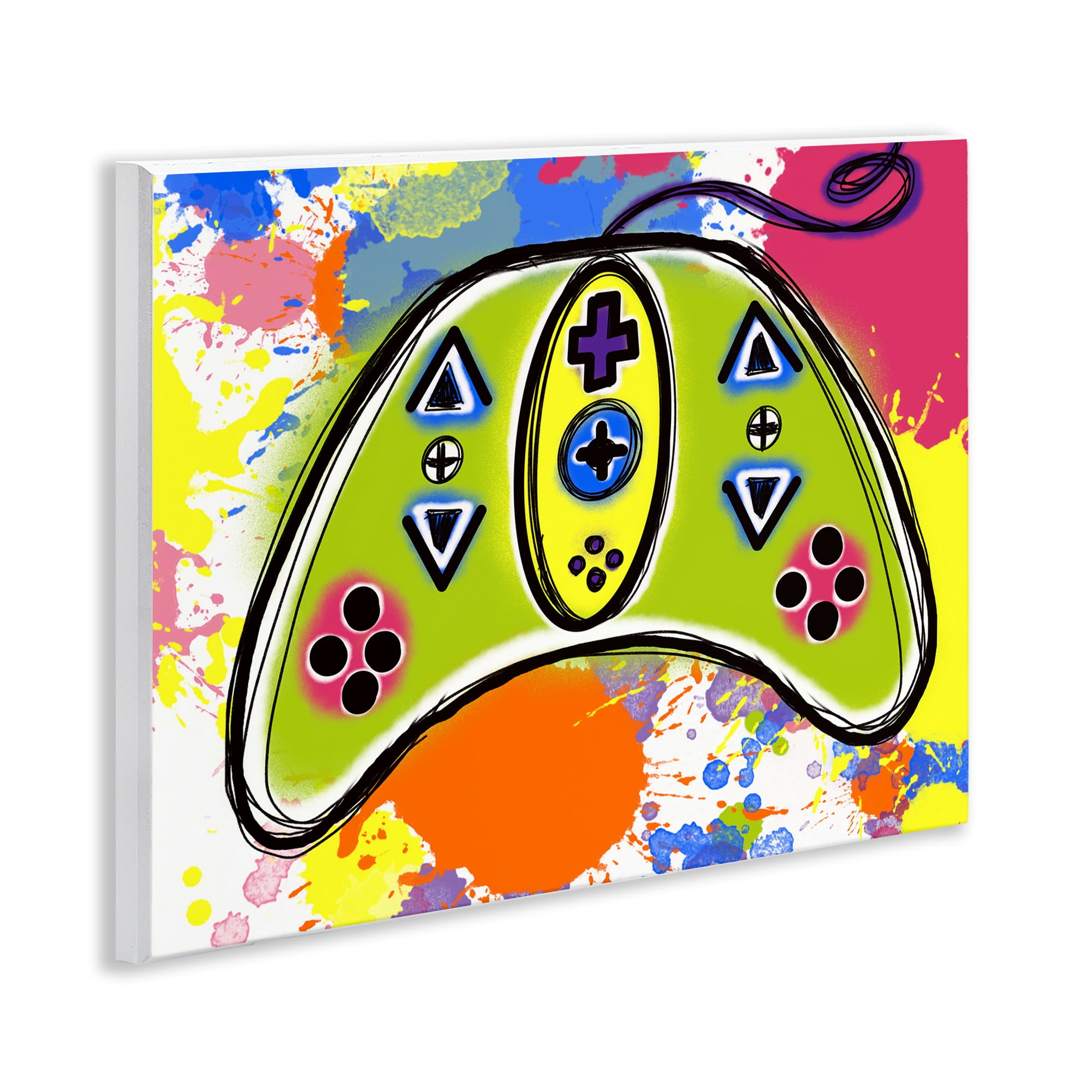 Stupell Industries Modern Pop Controller Novelty Painting Unframed Art Print Wall Art, 14 x 11