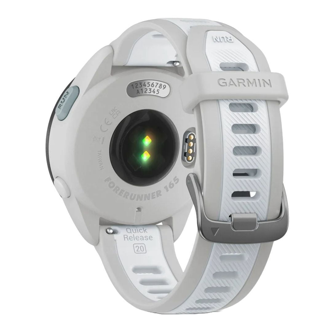 Garmin Forerunner 165 Music GPS Running Smartwatch (Mist Gray/Whitestone) with Accessories Bundle