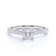 thumbnail image 2 of JeenMata Anillo de Bodas Clásico de Banda Fina de Moissanita de Corte Cuadrado Simple de 1 Quilate con Detalles Pavé en Oro Blanco de 18 K sobre Plata, 2 of 6