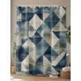 thumbnail image 4 of Minimalist Art Shower Curtain Set ，Waterproof Fabric Shower Curtains Blue Gray Geometric Abstract Shower Curtains for Bathroom,Bathroom Decor 60"x72", 4 of 6