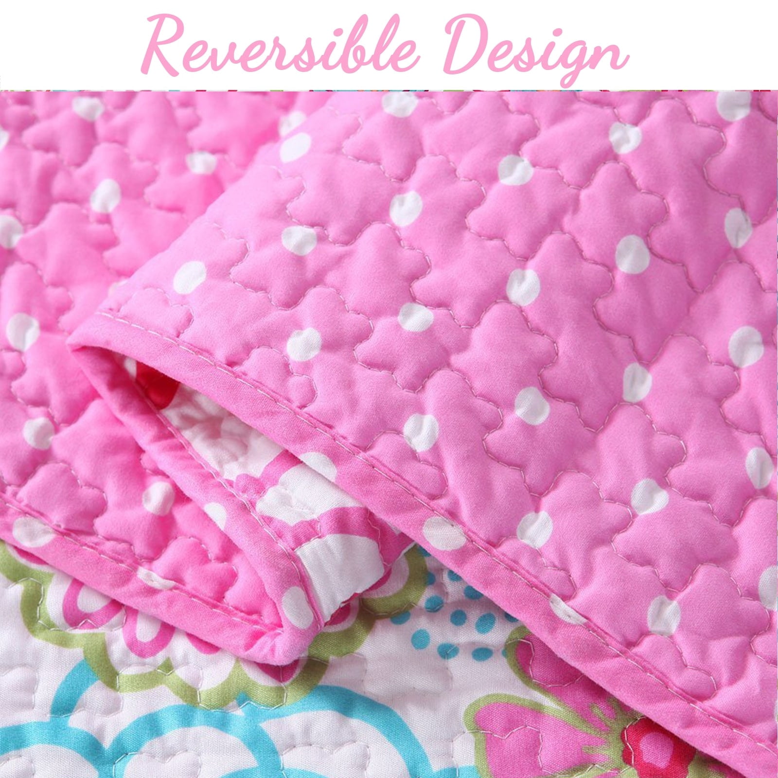 Cozy Line Home Fashions Cozy Line Mariah Colorful Floral Pink Quilt Bedding Set Twin - 2 Piece