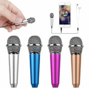 Kozart Mini Microphone 3.5mm Double Track Plug for Phone Notebook, Golden