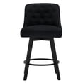 thumbnail image 2 of MINCETA Counter Stool,26" 360 Free Swivel Upholstered Bar Stool with Back-Set of 2-Performance Fabric in Black, 2 of 5