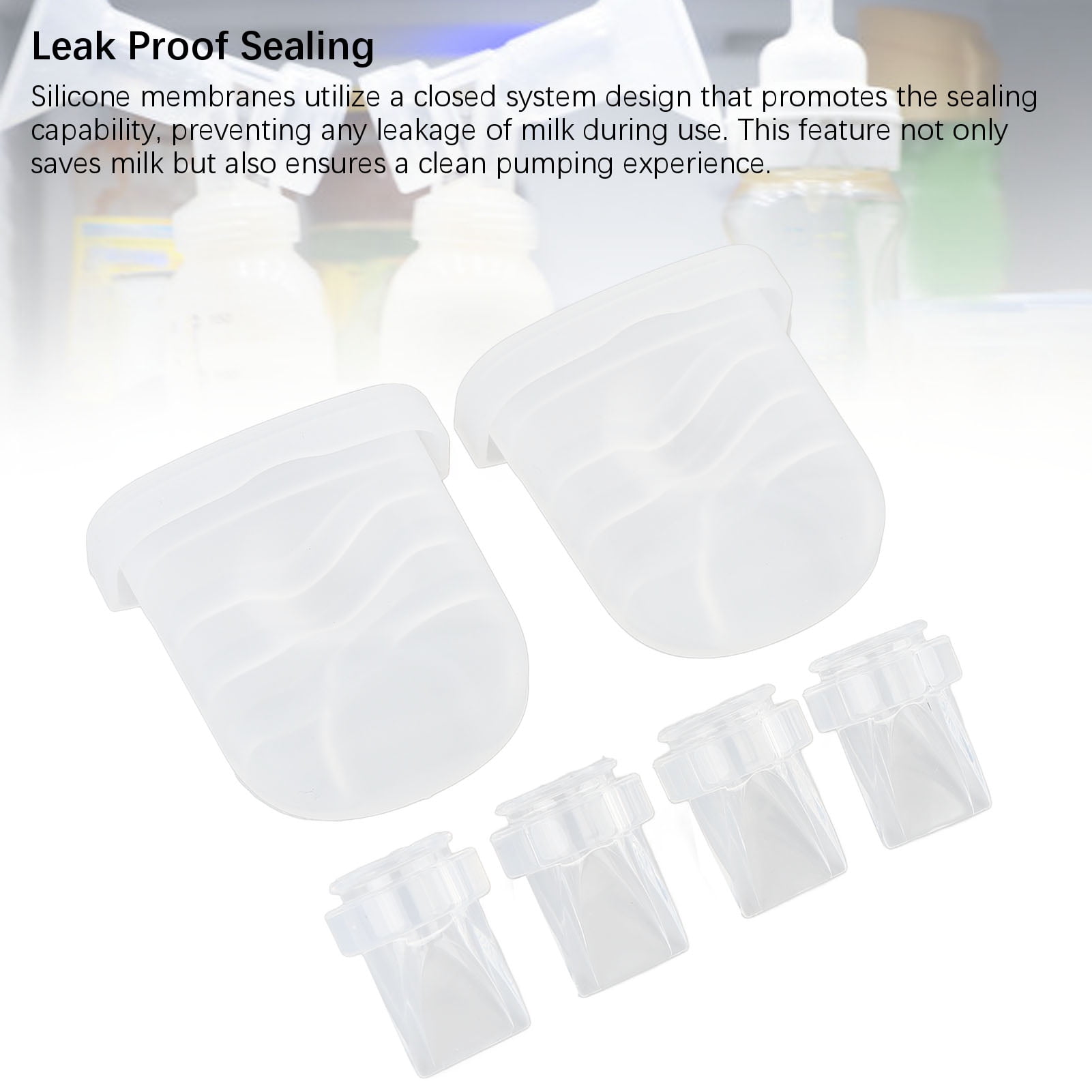 M Buder 6-Piece Duckbill Valves & Silicone Diaphragm Replacement Accessories Compatible with S32 Breast Pump, Clear