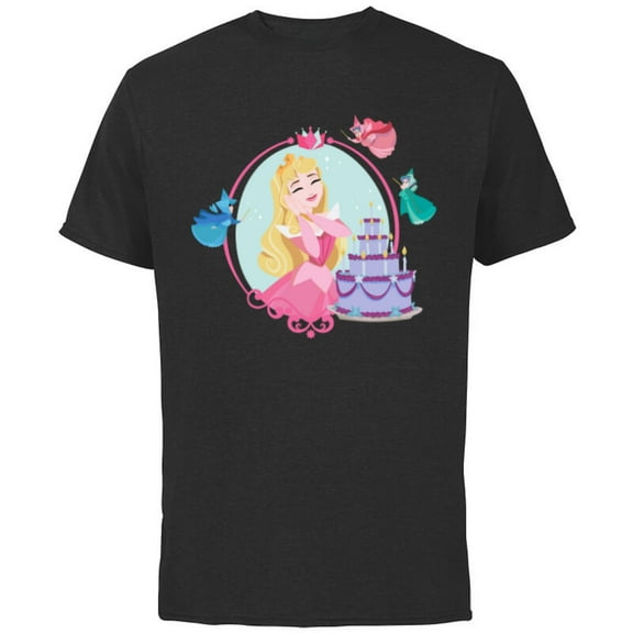 Disney Princess Aurora Sleeping Beauty Birthday - Short Sleeve Cotton T-Shirt for Adults - Customized-Yellow